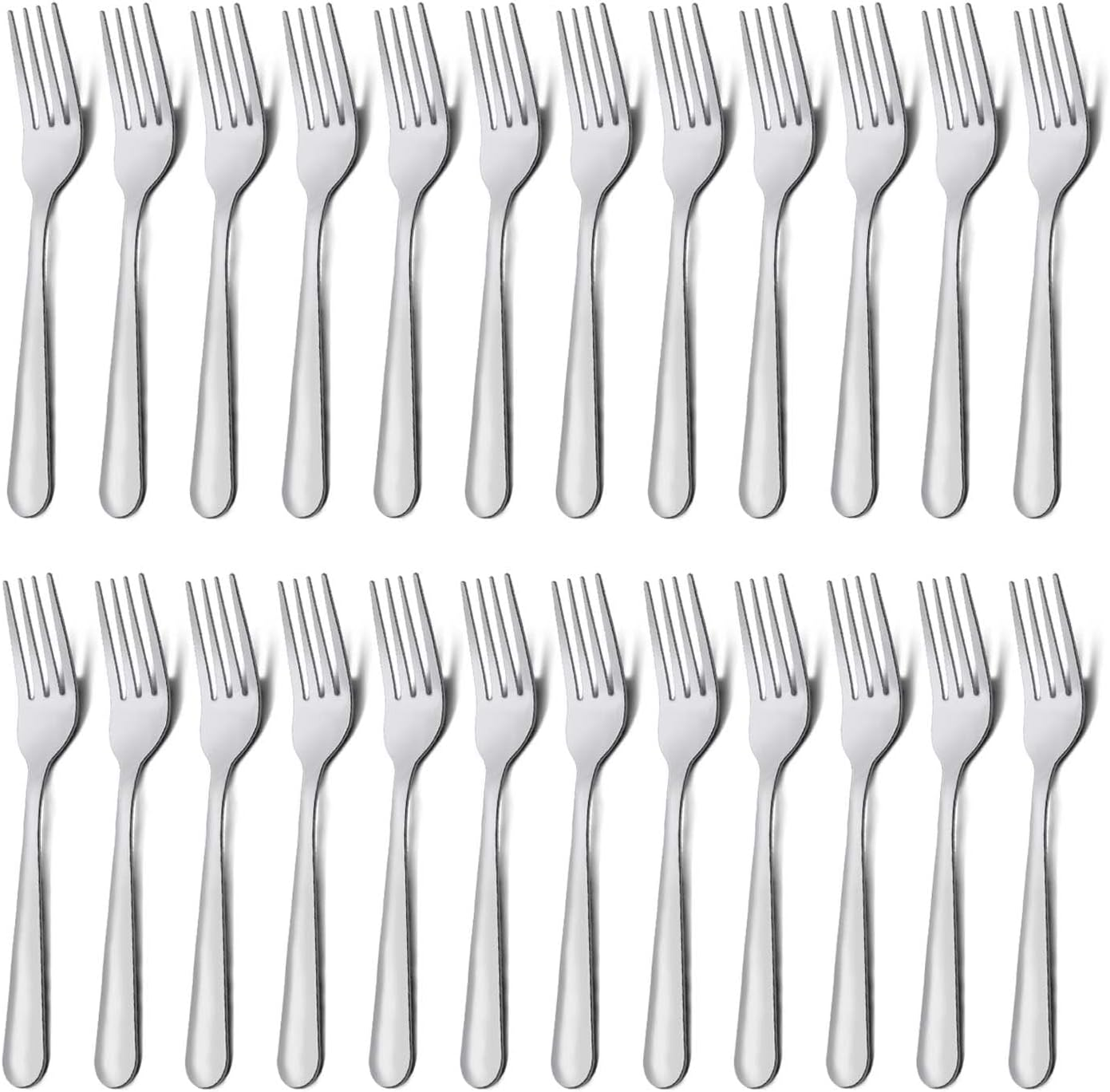 24 Pieces Dinner Forks Set (7.1 Inch), Silver Stainless Steel Dinner Forks Set