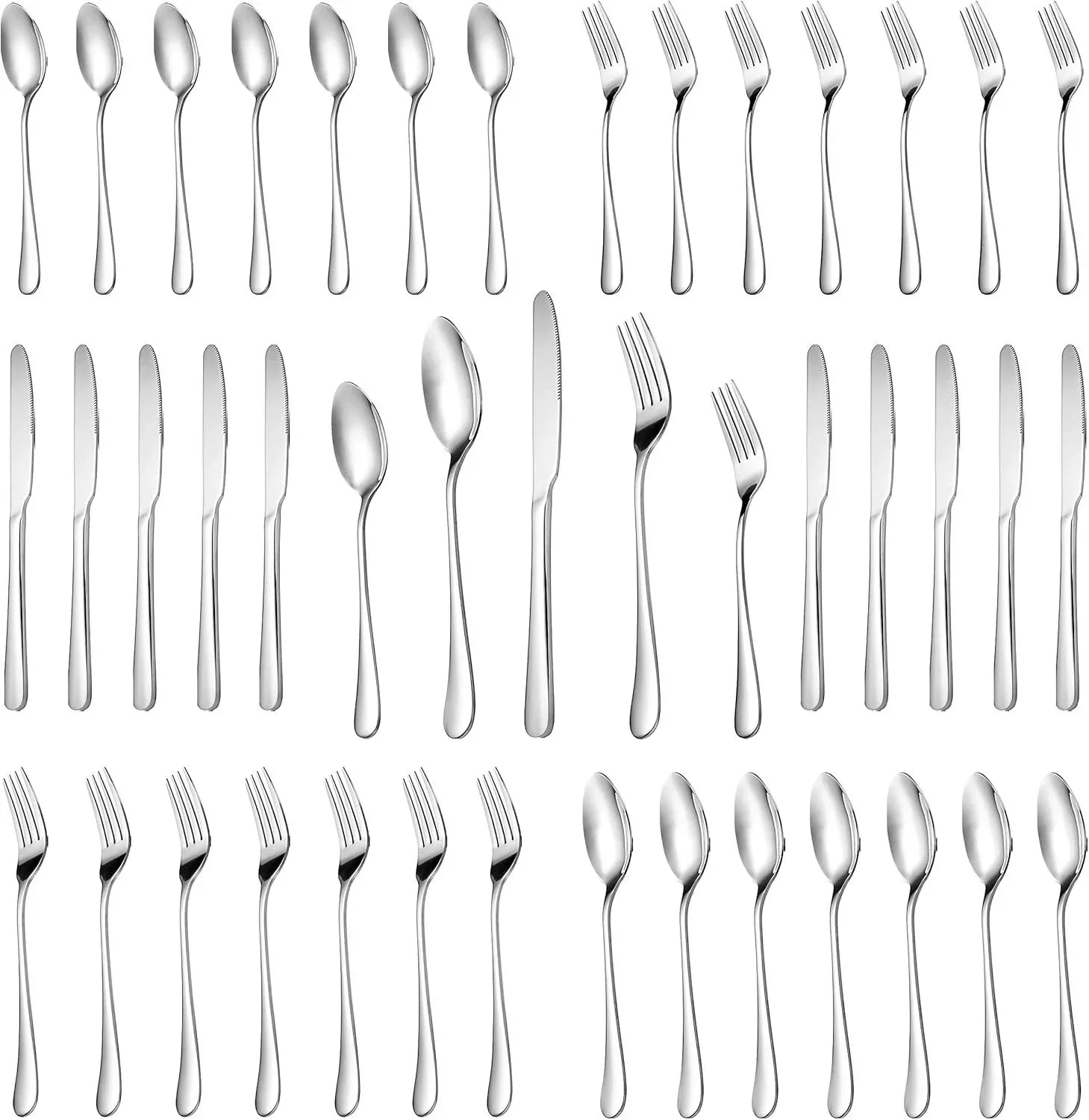 30 Pcs Silverware Set 18/0 Stainless Steel Flatware Set, Dishwasher Safe